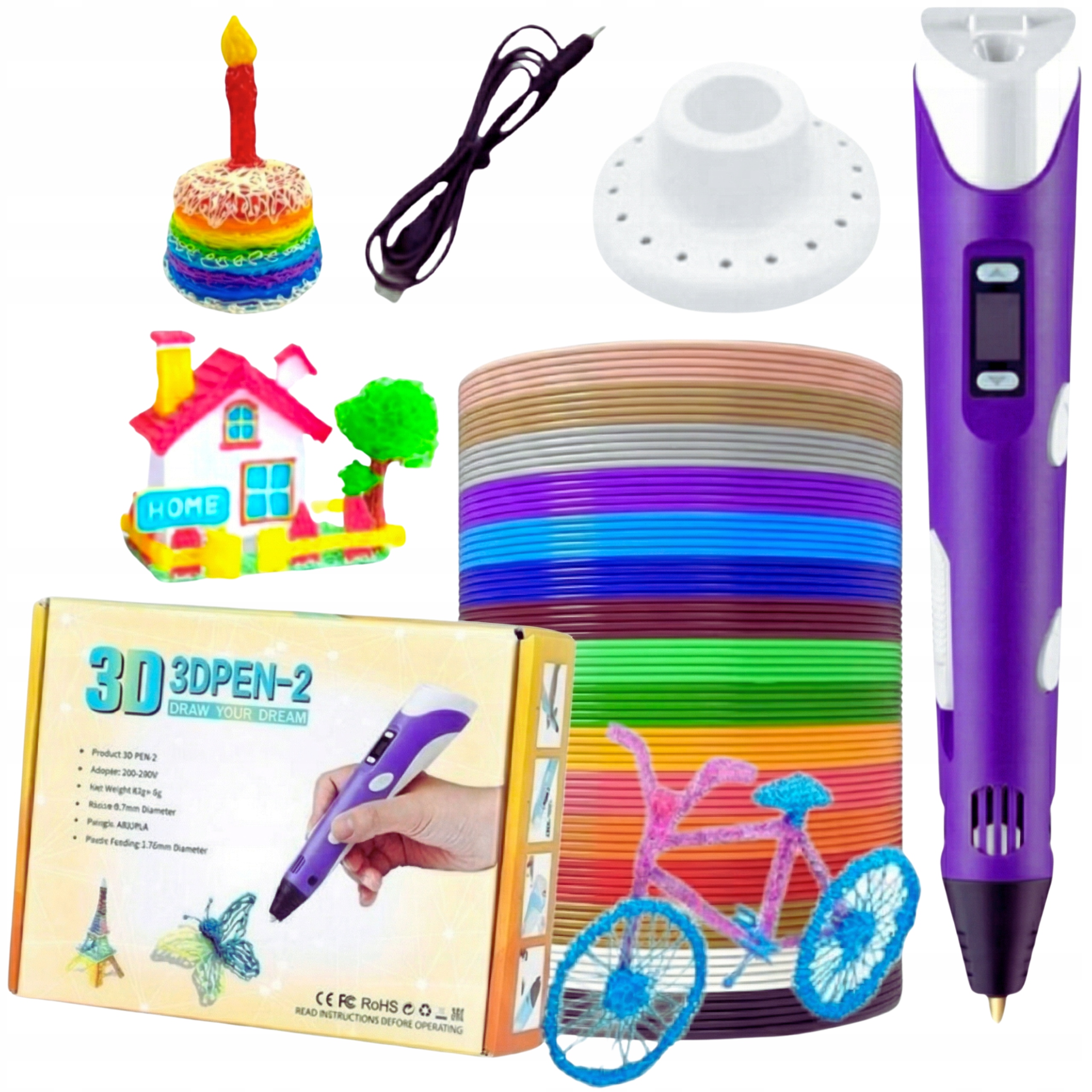 DŁUGOPIS 3D DRUKARKA 3D PEN ZESTAW NAJNOWSZY MODEL