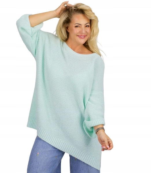 Klasický dámský oversize asymetrický svetr – Agrafka unisize