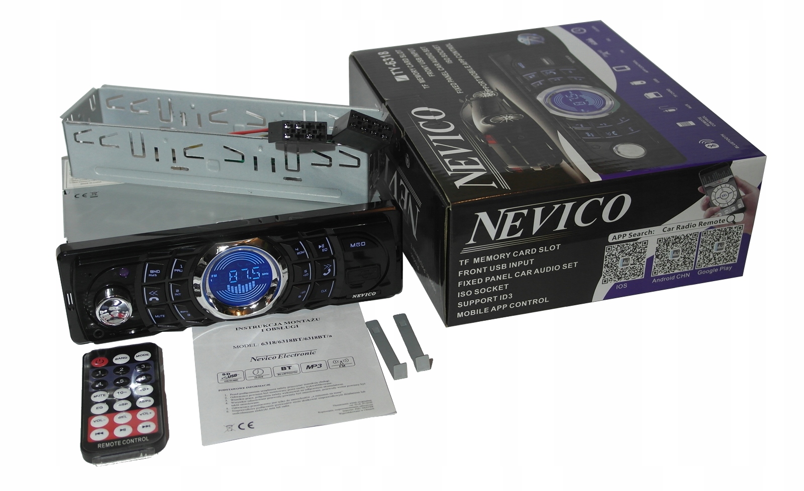 Ви-6318 головний пристрій 1DIN 4x50w Android BT