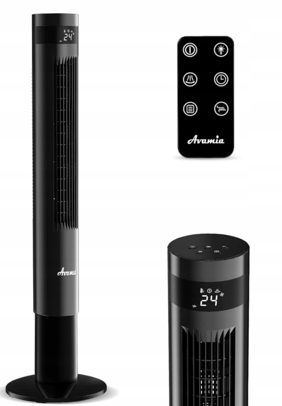 Stĺpový ventilátor Avamia NDTF14RH Led časovač čierny
