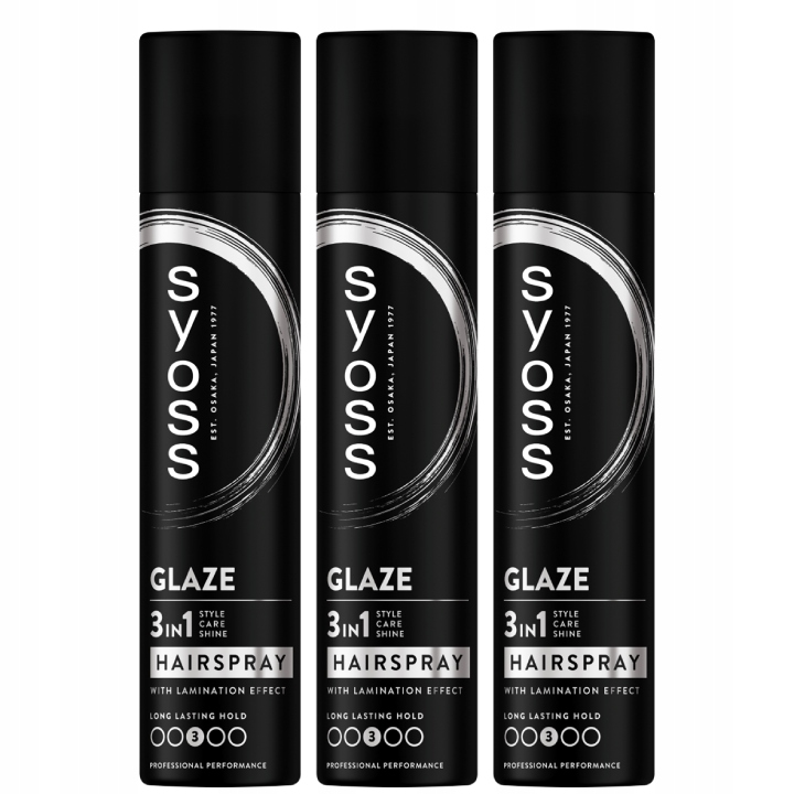 Syoss Intense Glaze Lakier do Włosów Nabłyszczający 300ml x3szt.