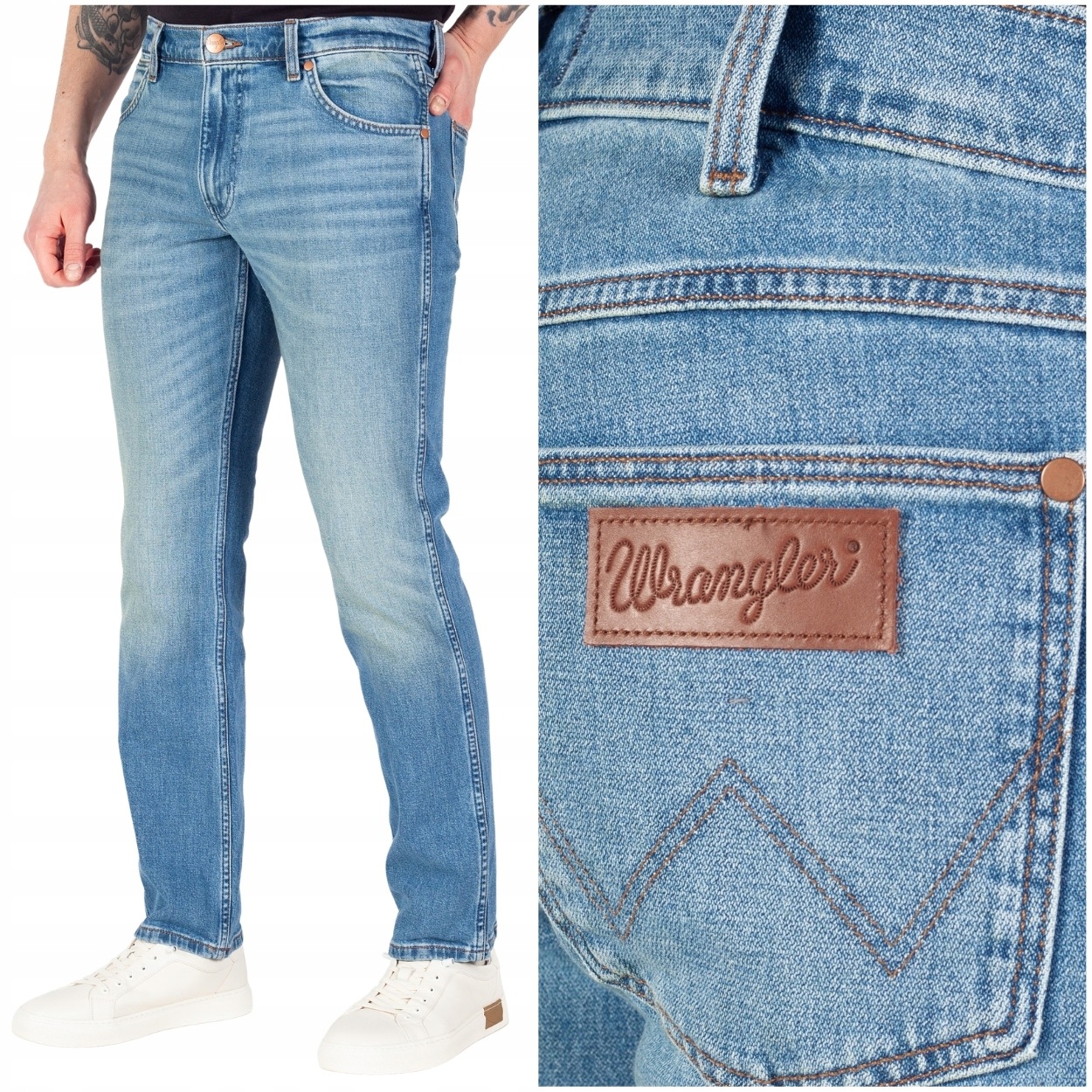 Wrangler Greensboro Harbor Blue ToughLite jednoduché džínové kalhoty W33 L32