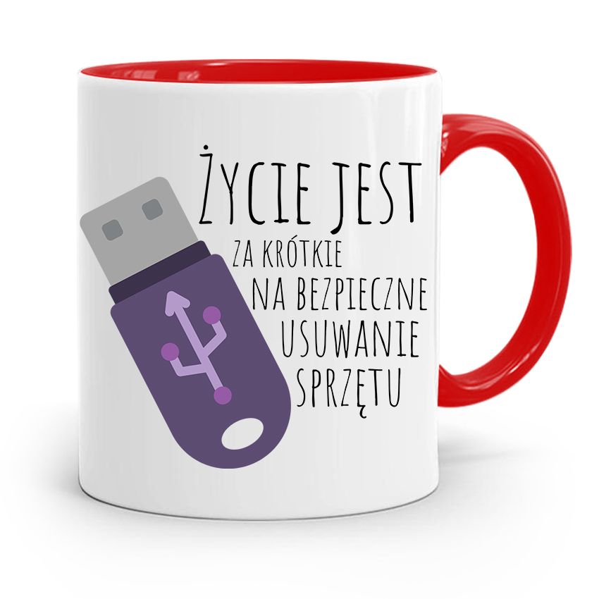 

Kubek Czerwony Informatyka Programisty Pendrive