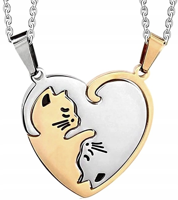 

Naszyjnik best friends Kot Koty Przyjaźni Serce