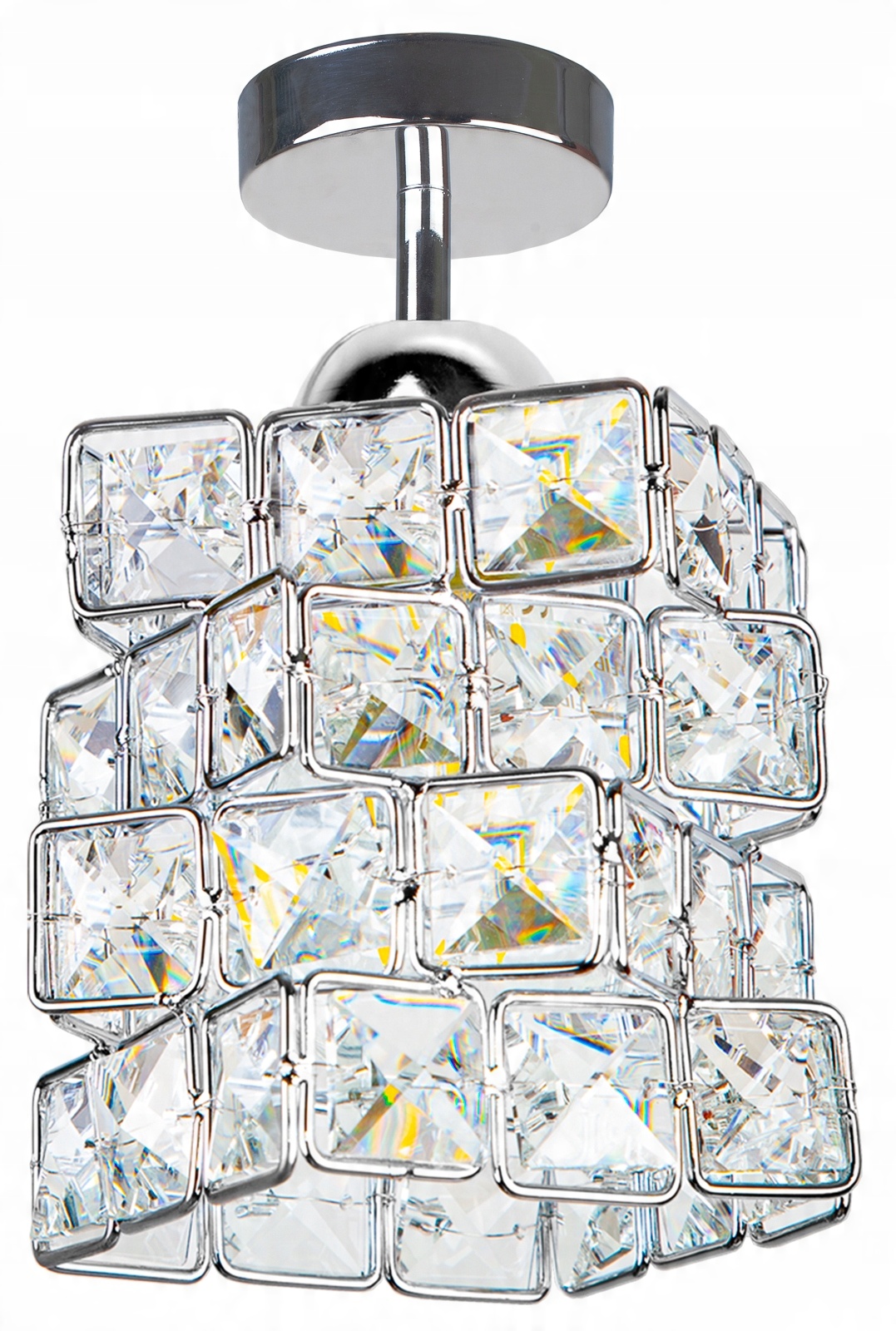 

Szklana Lampa Wisząca Sufitowa Żyrandol Chrom Led