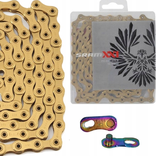 Řetěz Sram XX1 Eagle Gold Zlatý 126 12rz zlatý spojka neometalická