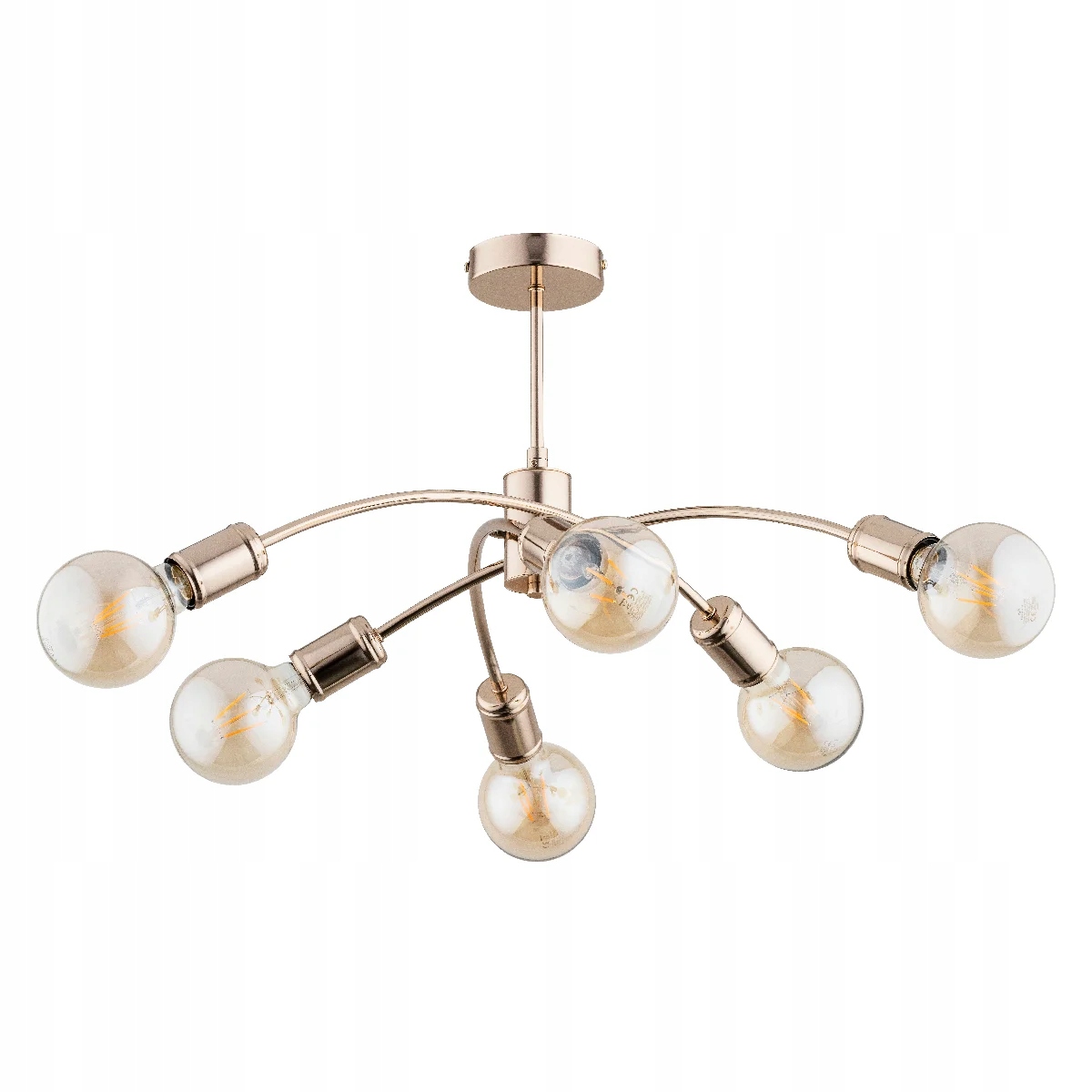 Stropná lampa Alfa Ralph zlatá, 6xE27, industriálna, 15W