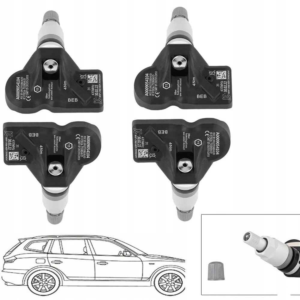 4X Snímač Tlaku Vzduchu Pneumatik Tpms pro Mercedes W213 W177 W167