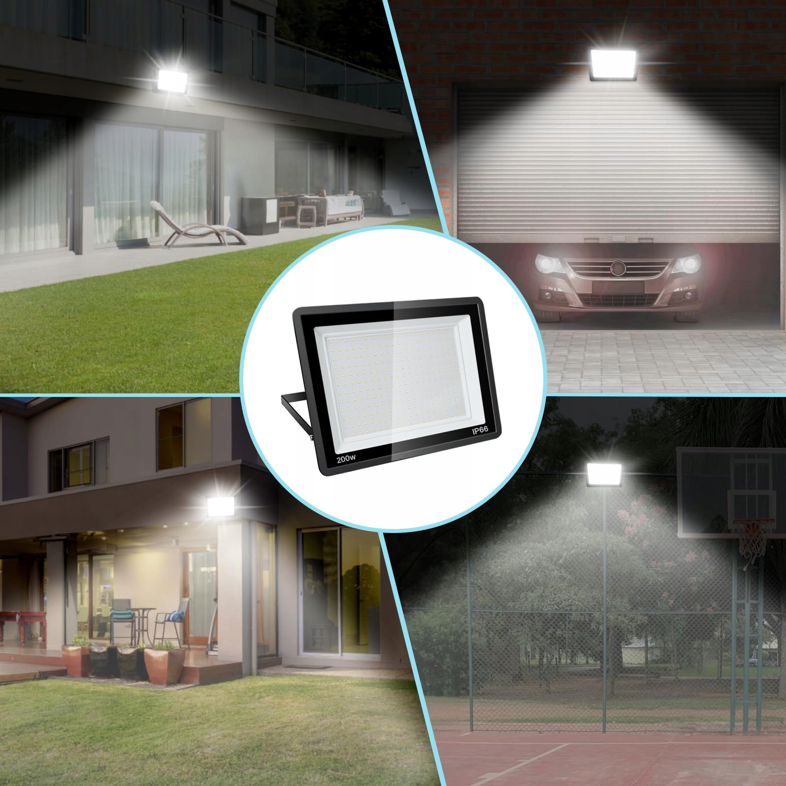 Reflektor LED Naświetlacz Zewnętrzny Ciepły Biały 200W IP66 TREOIR — miniatura 7