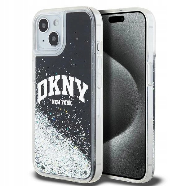Etui Dkny Liquid Glitter Big Logo na iPhone 15 Plus 14 Plus czarne