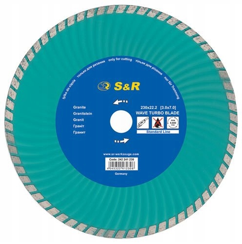 S & R алмазний диск для граніту 230/2, 6 мм.