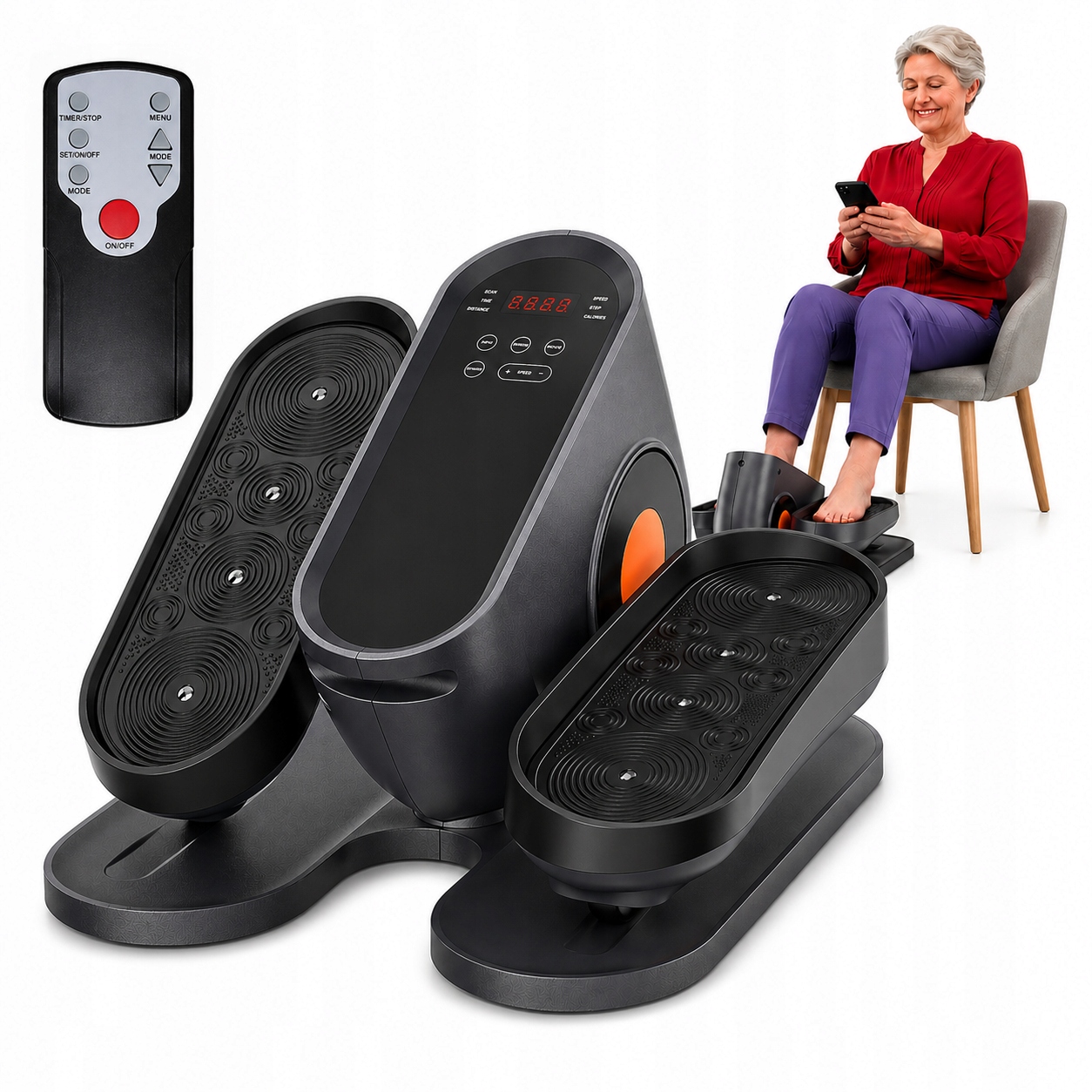 Eliptický trenažér nohou mini elektrický pod stůl, rehabilitační rotor