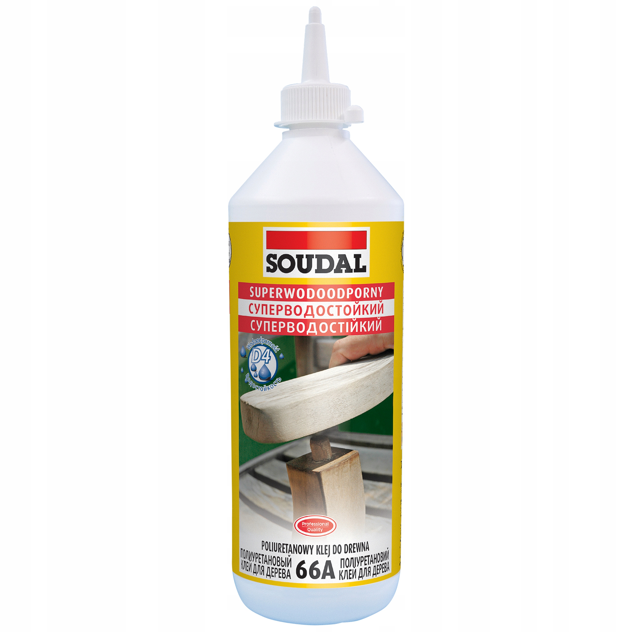 

Superwodoodporny klej do drewna 66A Soudal 250ml
