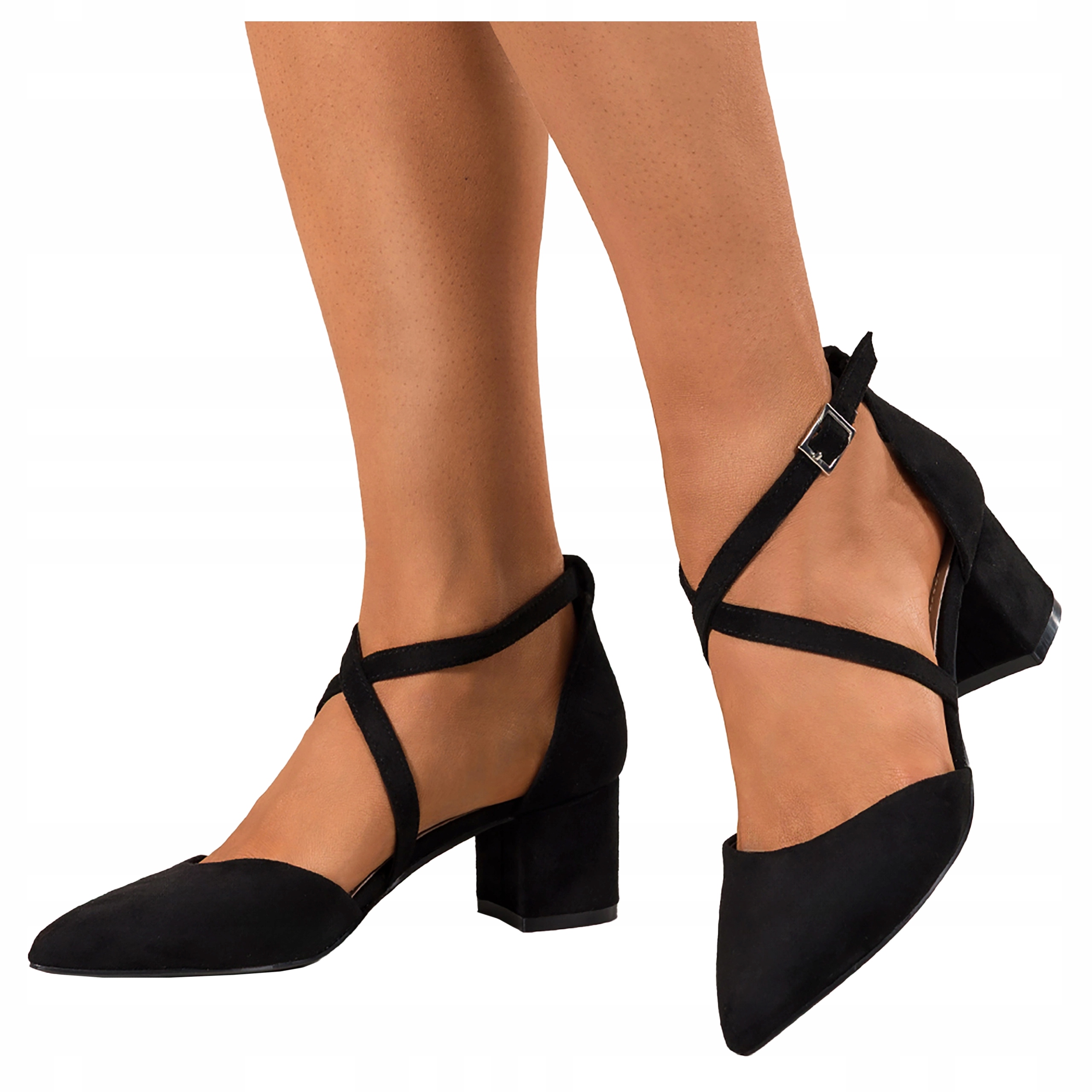 Černé dámské lodičky s přezkou, pohodlné, klasická kožená Vložka, velikost 39