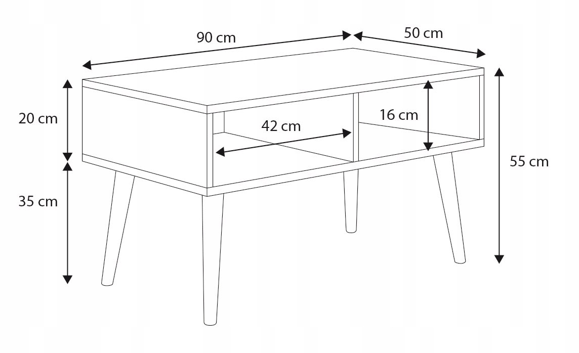 Stolik kawowy, ława Sandi, styl skandynawski Kod producenta SANDI_B/ND/01