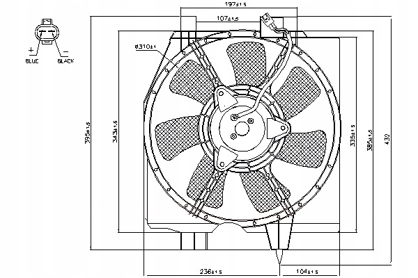 NISSENS WENTYLATOR CHŁODNICY Z OBUDOWĄ MAZDA PREMACY 1.9 2.0
