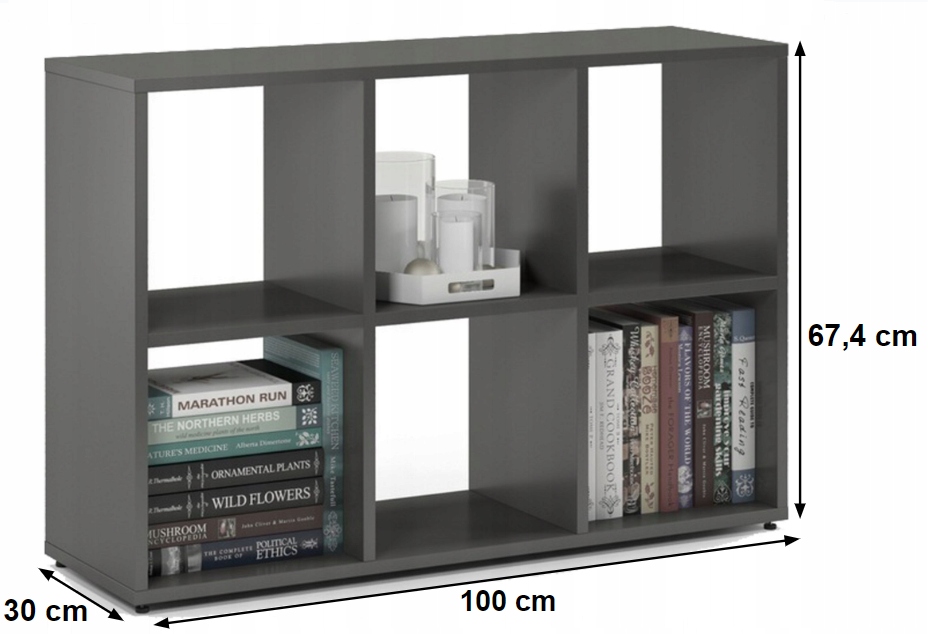 Regał Modułowy 3.2, Komoda Grafit Połka Stolik Marka inna