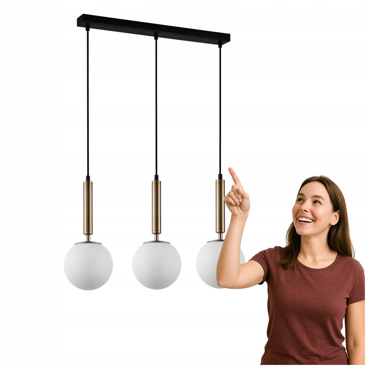 Závesná lampa Ravena PND-2324-3L Gd+opa Italux