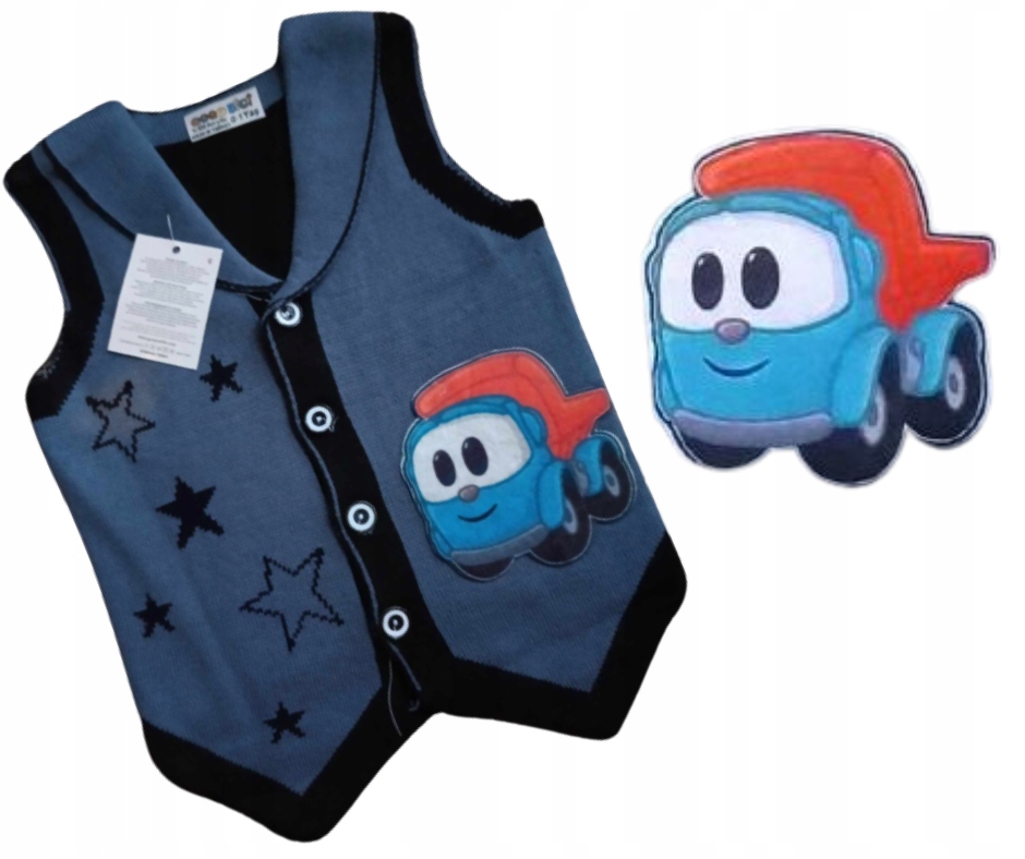 KAMIZELKA bezrękawnik sweterkowa akryl auto 98