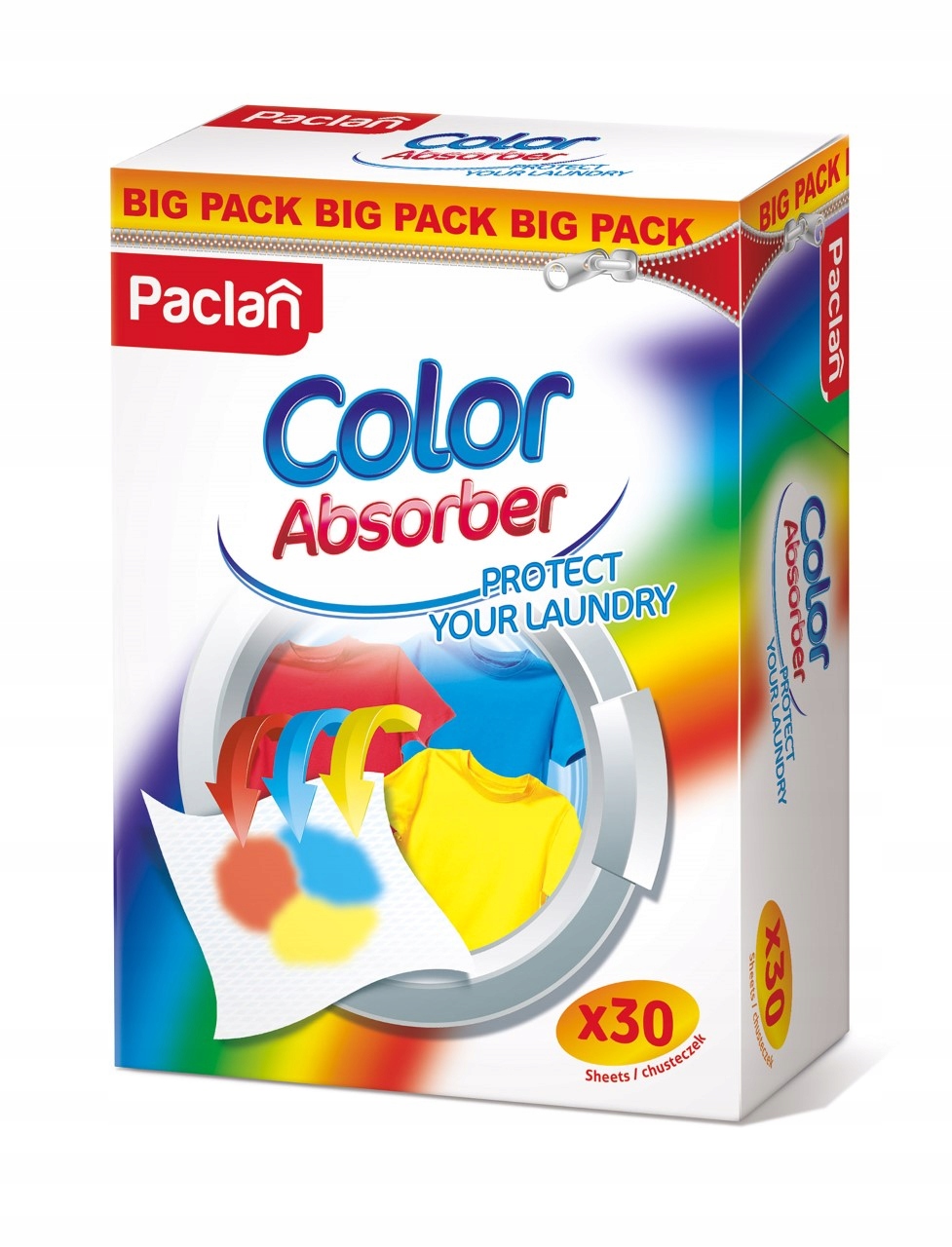 

Chusteczki Wyłąpujące kolory 30szt Mega Pack
