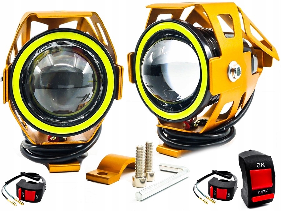 2X LED мотоцикл галогенные лампы quad headlights