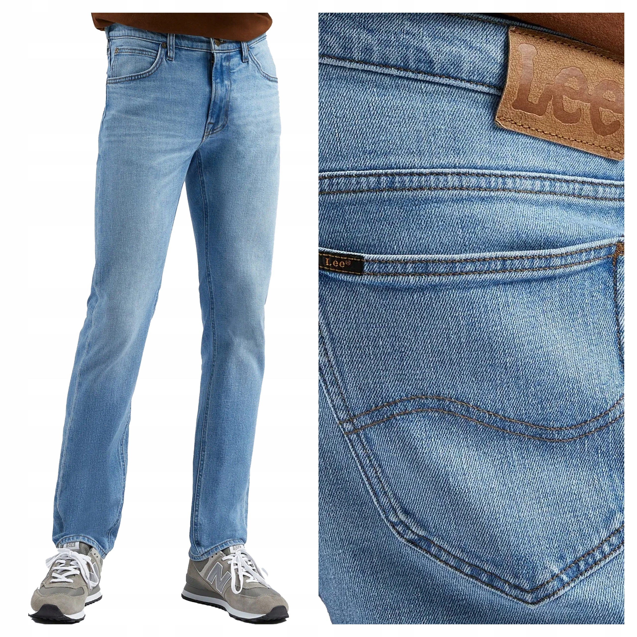 Pánské kalhoty Lee Daren Zip Fly Jeansové Regular Fit Modré W36 L32