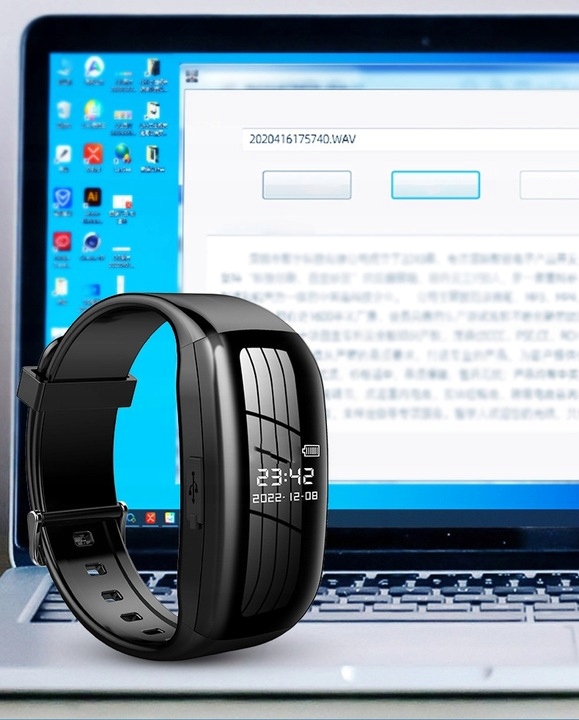 Szpiegowski Zegarek Dyktafon UKRYTY w zegarku 8GB PODSŁUCH + Kamera Full HD Obsługa kart pamięci nie