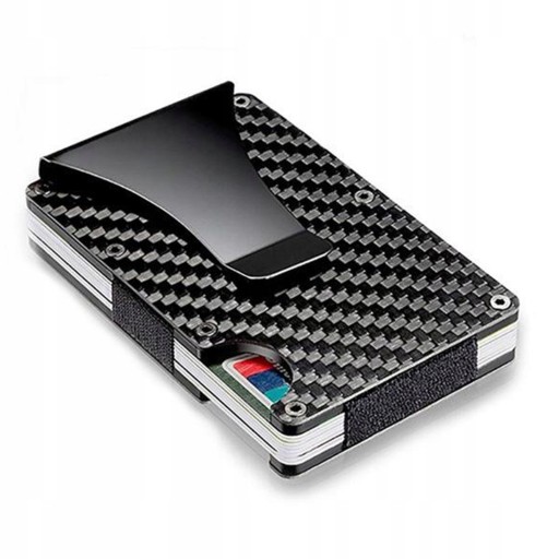 Slim Money Clip Wallet Carbon Fibre Bank Posiadacz Wzór dominujący mix wzorów