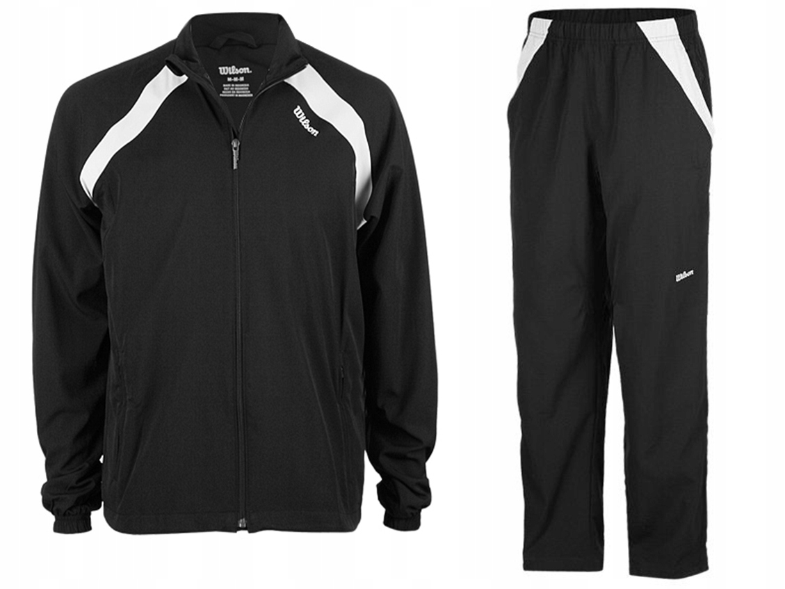 Dětská Teplákovka Souprava Wilson Woven Warm-ups Pro Chlapce Černobílá, L