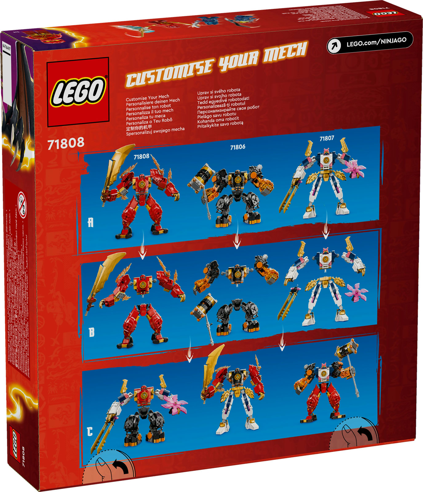 LEGO NINJAGO 71808 MECH ŻYWIOŁU OGNIA KAIA zestaw klocków dla dzieci +7 lat Numer produktu 71808