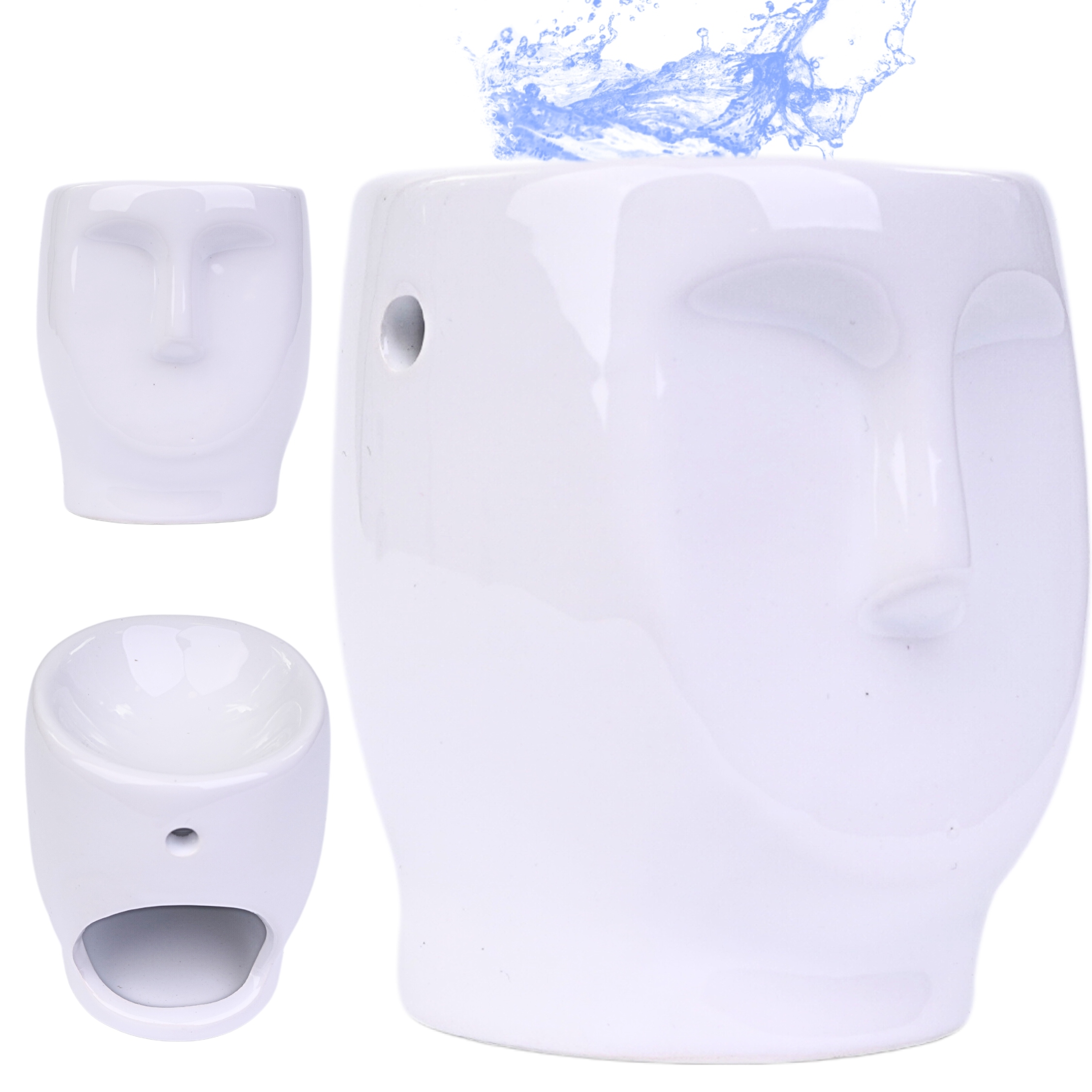 KOMINEK CERAMICZNY DO WOSKU I OLEJKÓW AROMA BIAŁY FACE