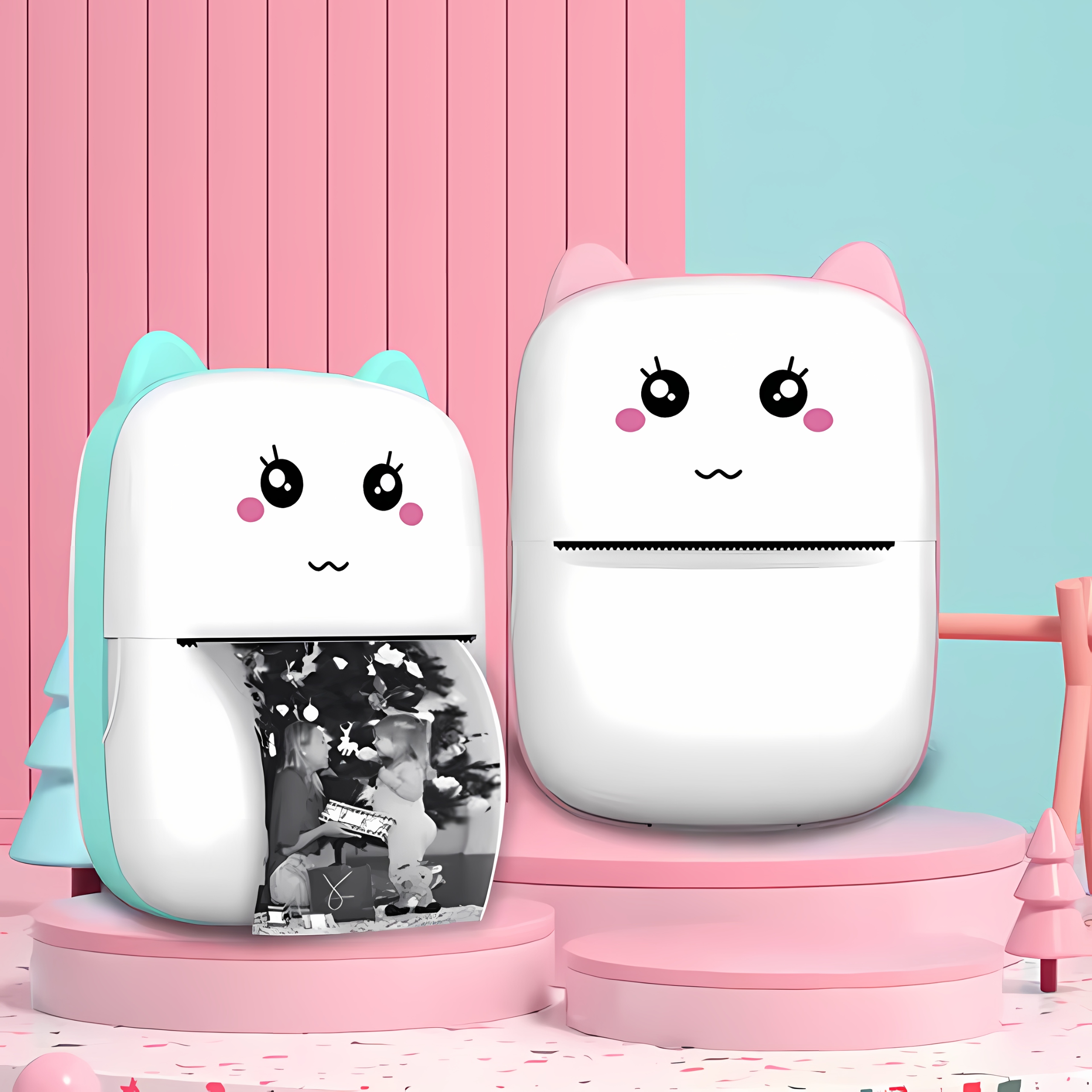 DRUKUŚ MINI DRUKARKA TERMICZNA NIEBIESKA PRZENOŚNA DO ZDJĘĆ