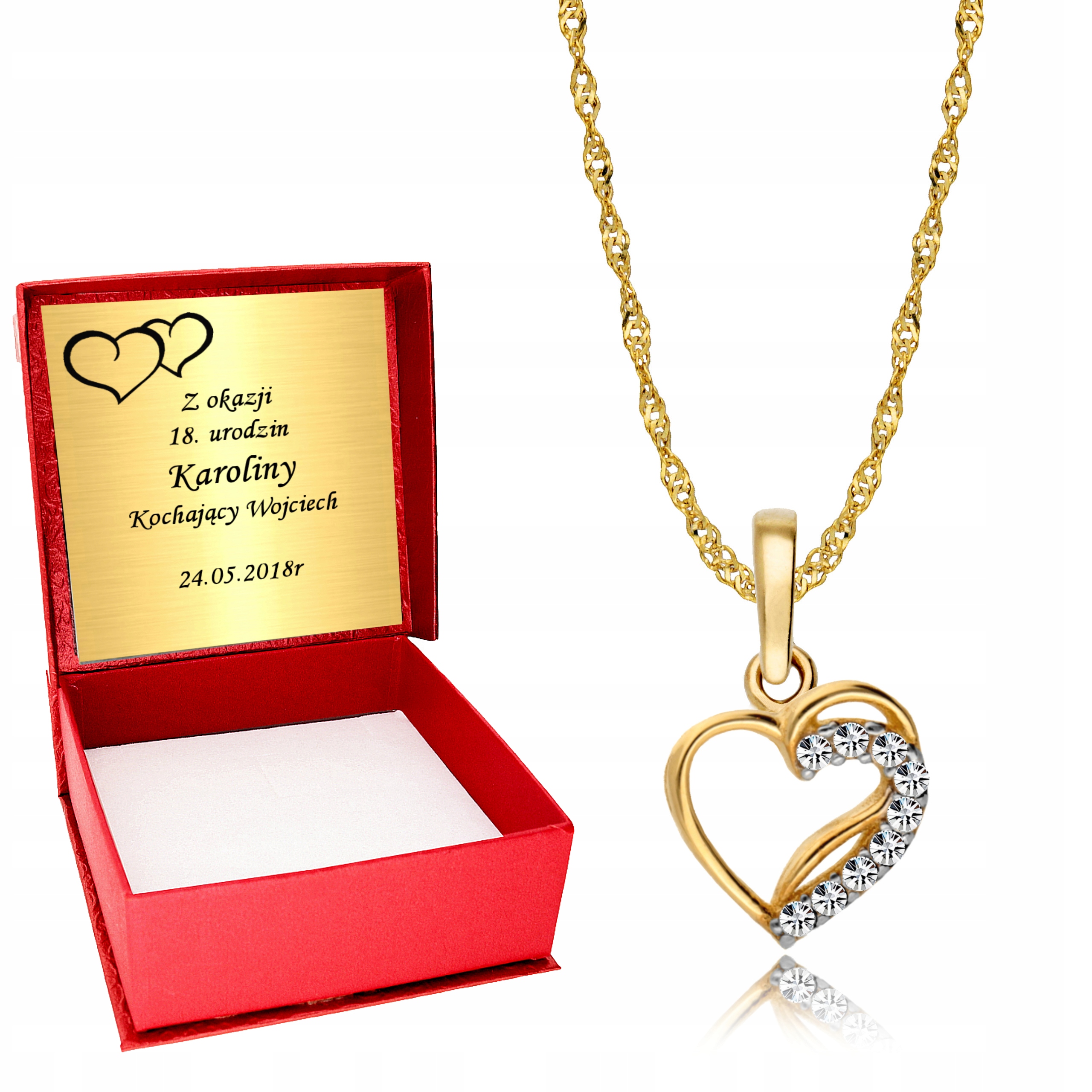 

Złoty Łańcuszek Serce 585 Serduszko Grawer