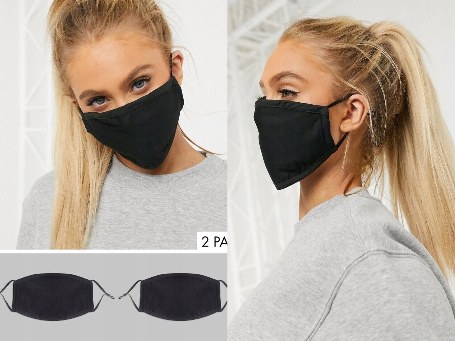 DesignB London 2-pack maseczek bawełnianych