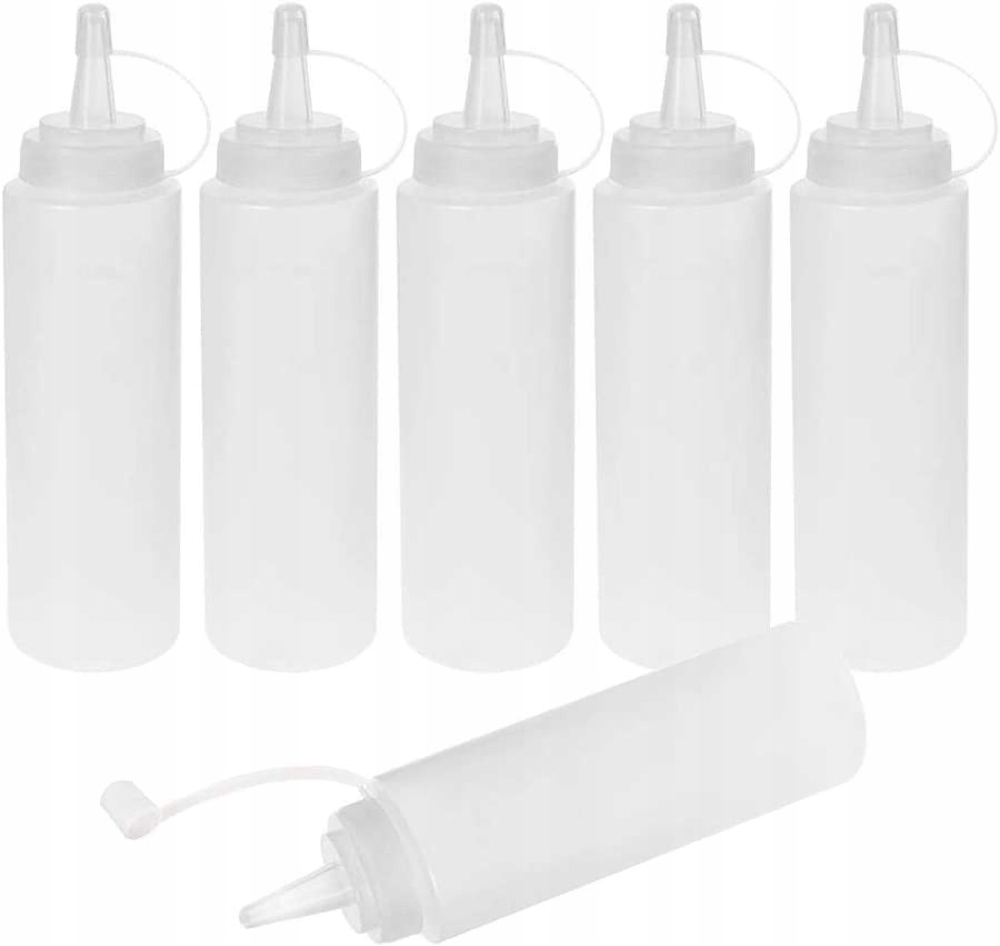 

Przezroczysta Butelka Do Sosu 250 ML Zestaw 6 Szt