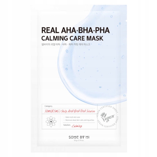 SOME BY MI Real Aha Bha Pha Calming Care Mask 20 g - wygładzająca maska w płachcie — 4