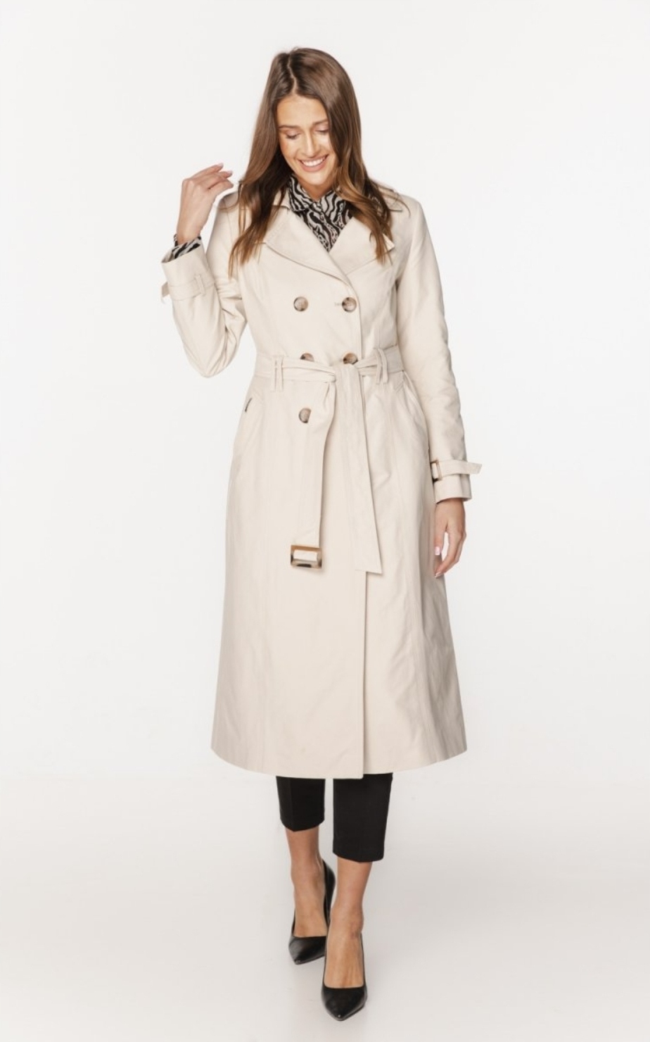 Passero dámský kabát světlý bezový trenčkot bez kapuce Lena velikost 36