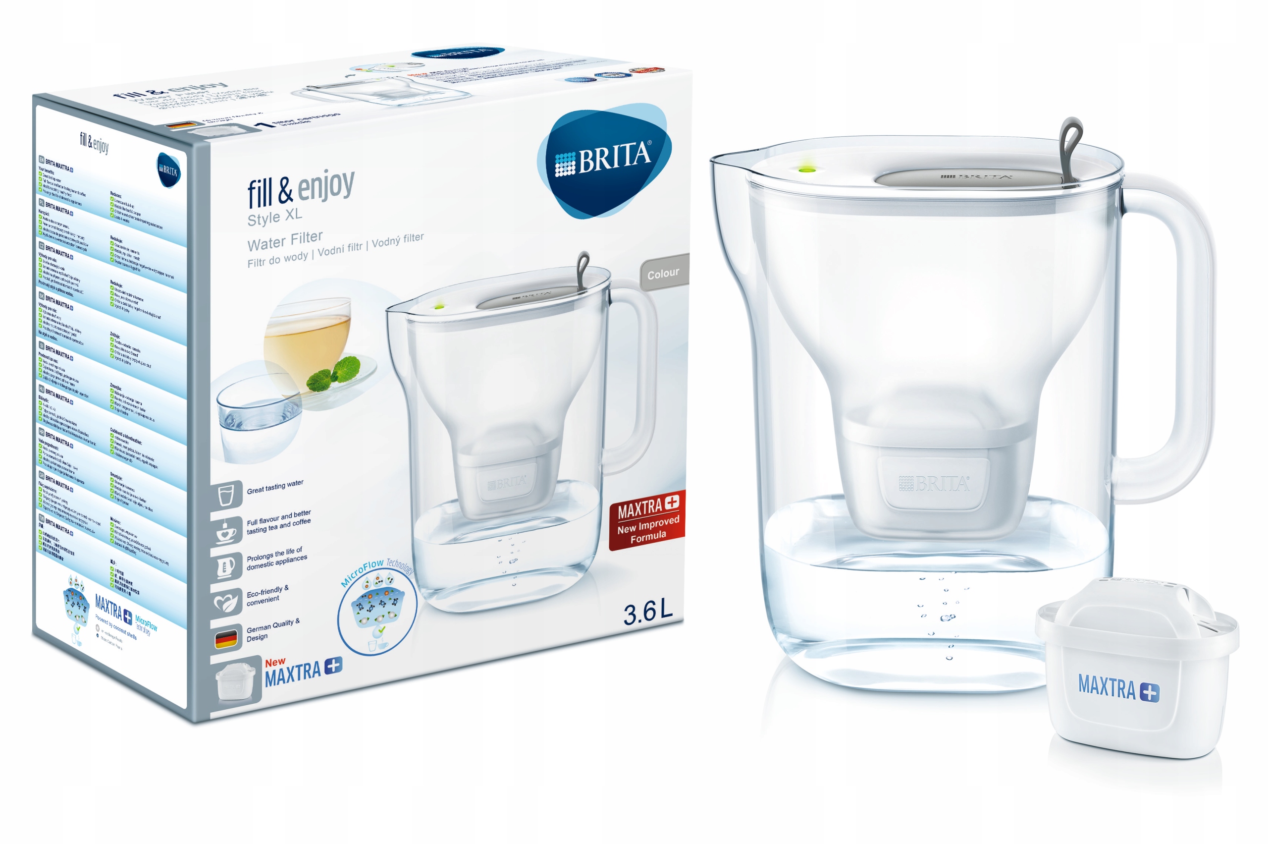 

Dzbanek filtrujący Brita Style XL 3,6 l szary