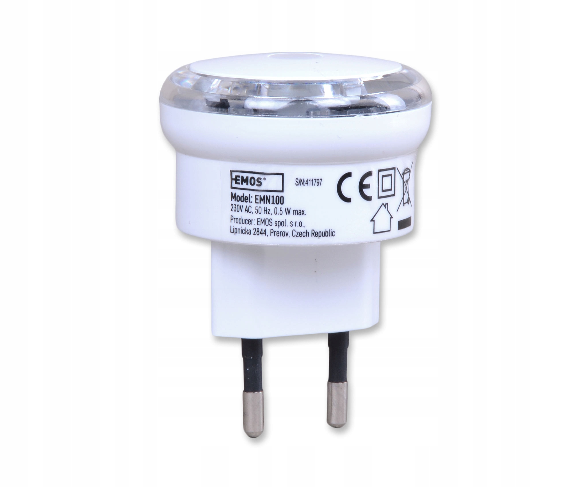 LAMPKA NOCNA DO GNIAZDKA Z CZUJNIKIEM 3X LED 230V Marka Emos