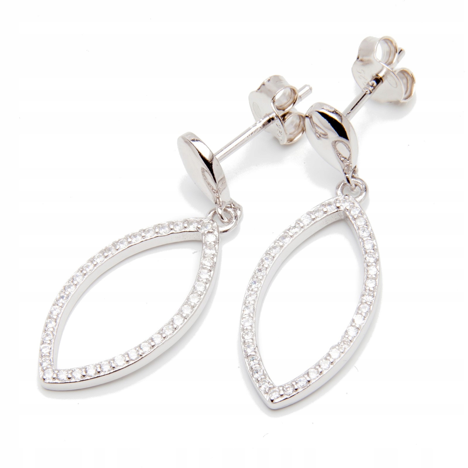 Sada stříbrných náušnice, přívěsek, slza, zirkony