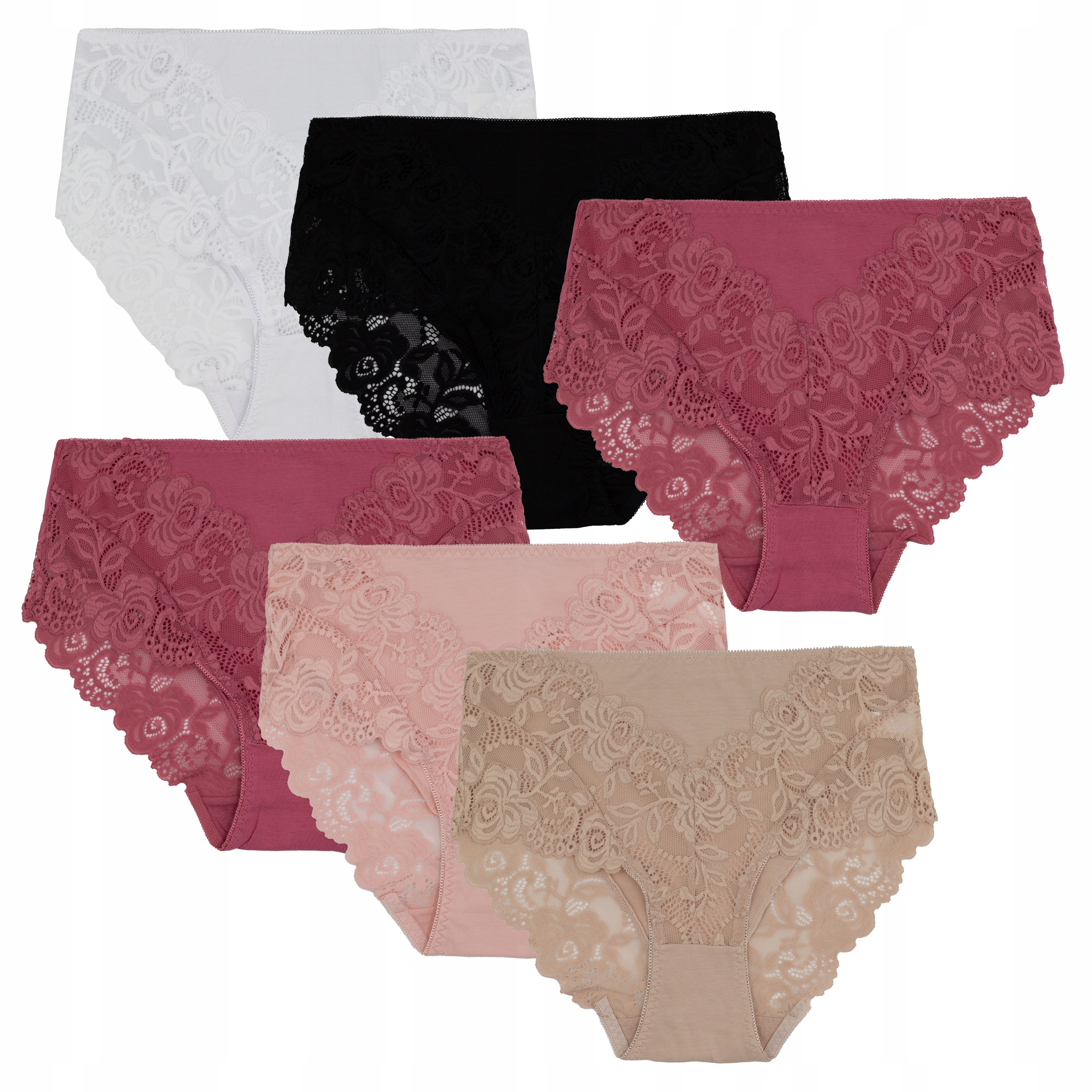 6x MAJTKI DAMSKIE KORONKOWE MAJTKI DAMSKIE r. XL