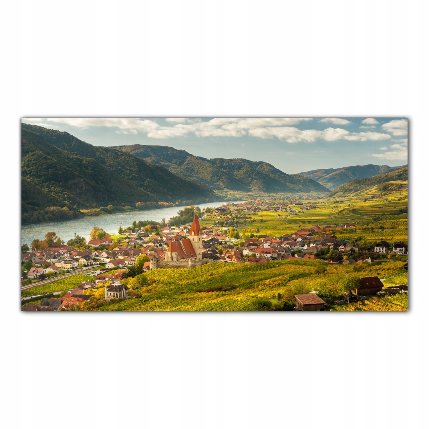 Vesnice Podzim Krajina 140x70 Lacobel do kuchyně