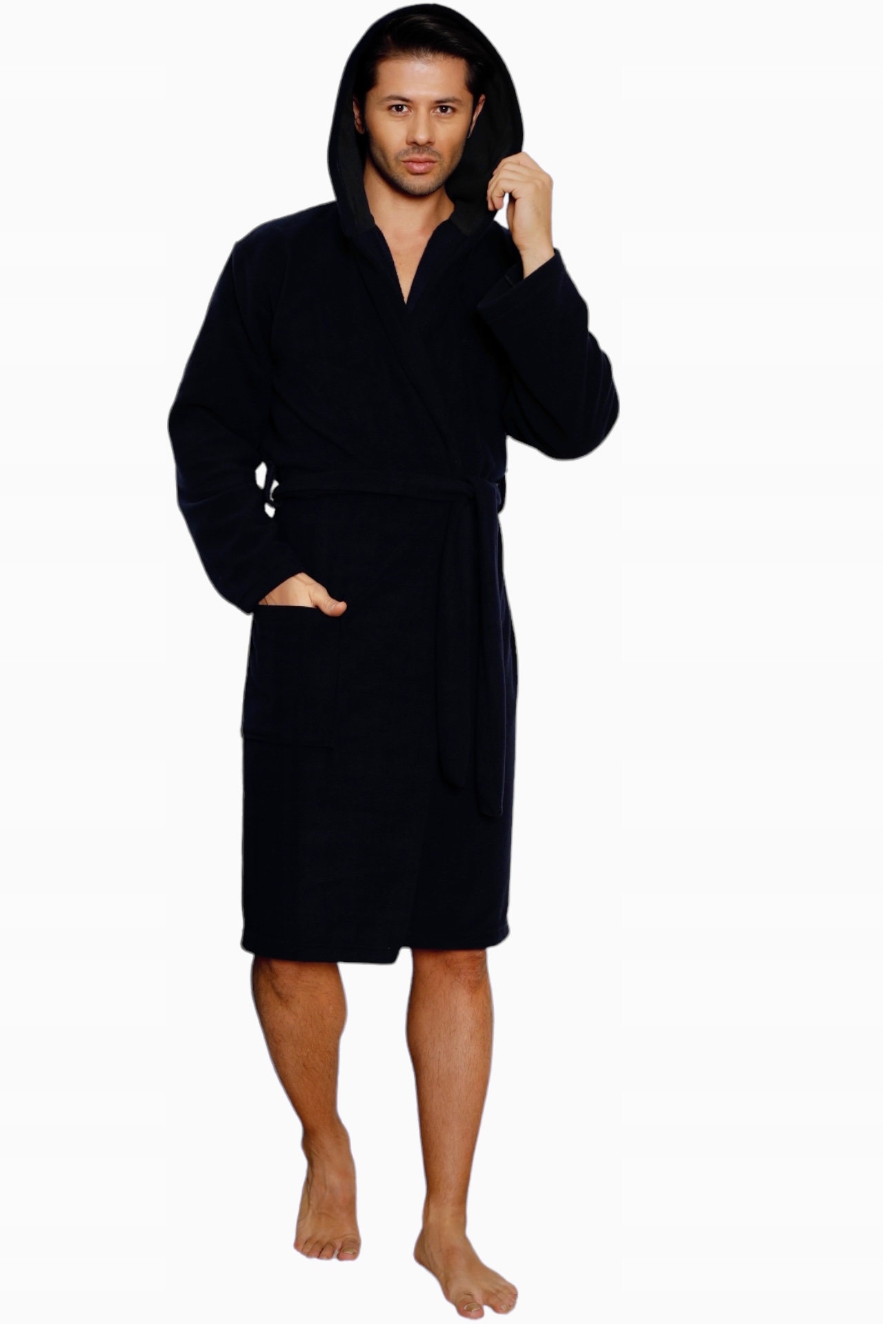 SZLAFROK MĘSKI POLAROWY Z KAPTUREM /CIEPŁY/MIĘKKI Rozmiar M