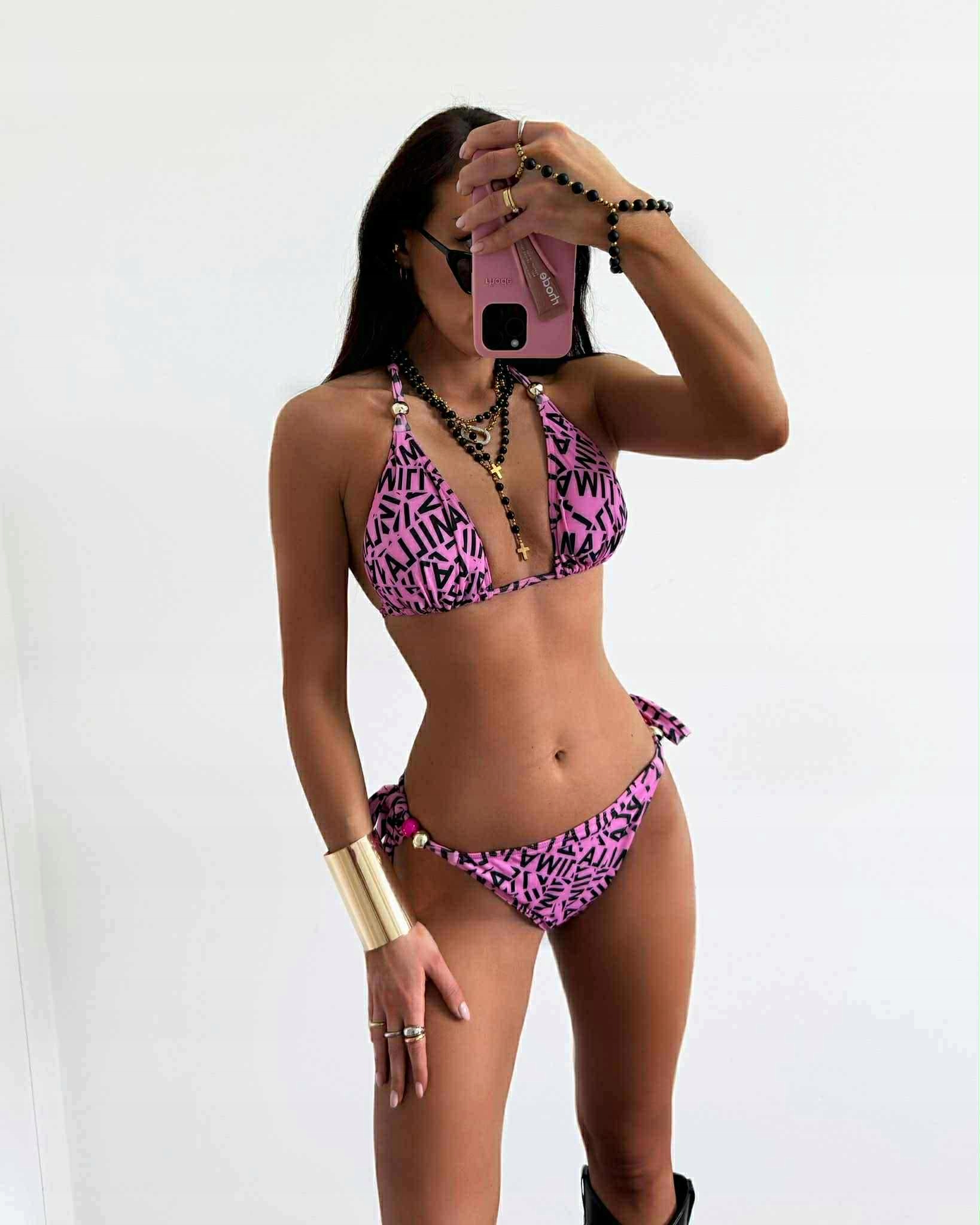 Dvoudílné Plavky Bikini La Milla Logované Růžové Xs/s