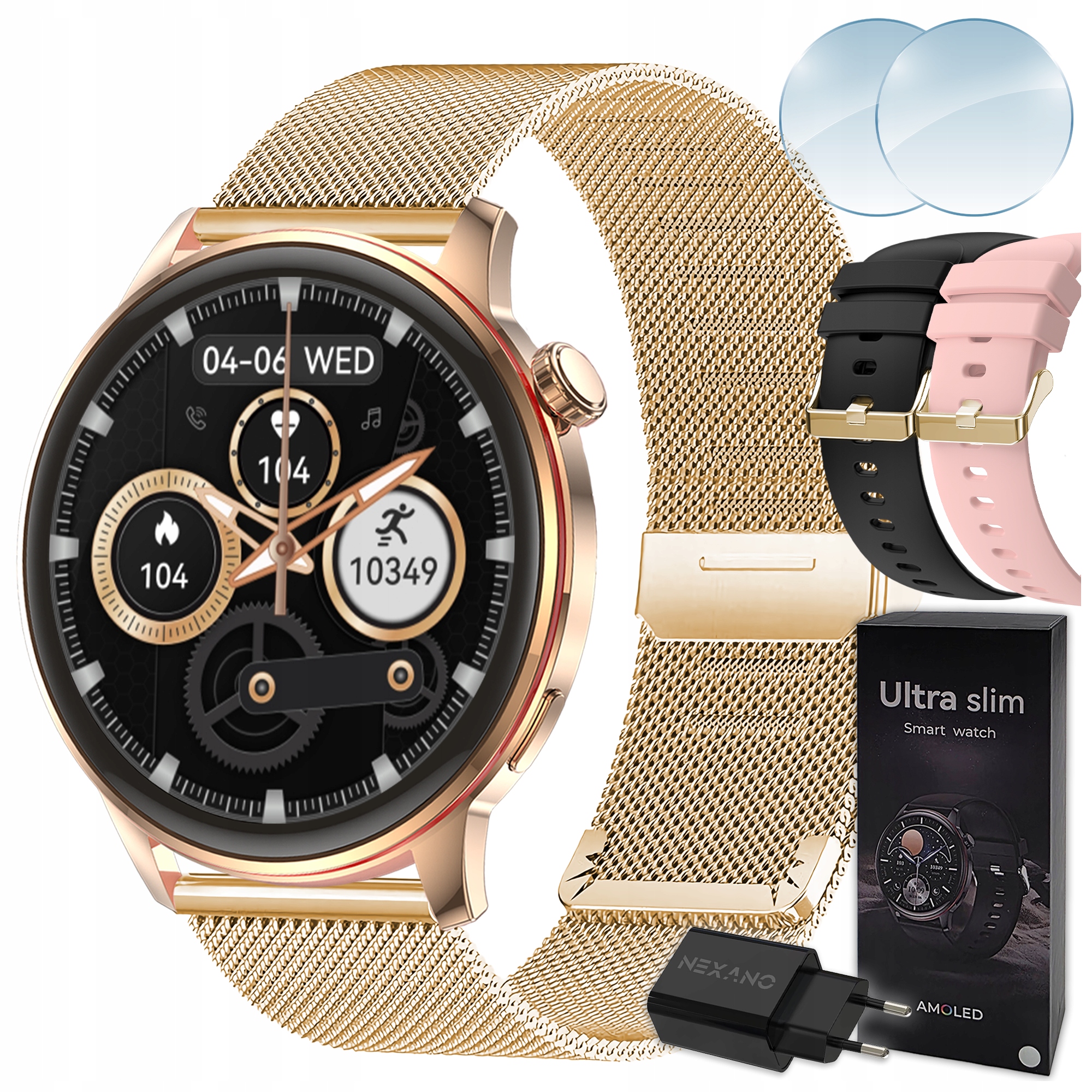 Smartwatch Damski Zegarek Smart Watch Rozmowy Menu Polskie Zdrowie 3 Paski