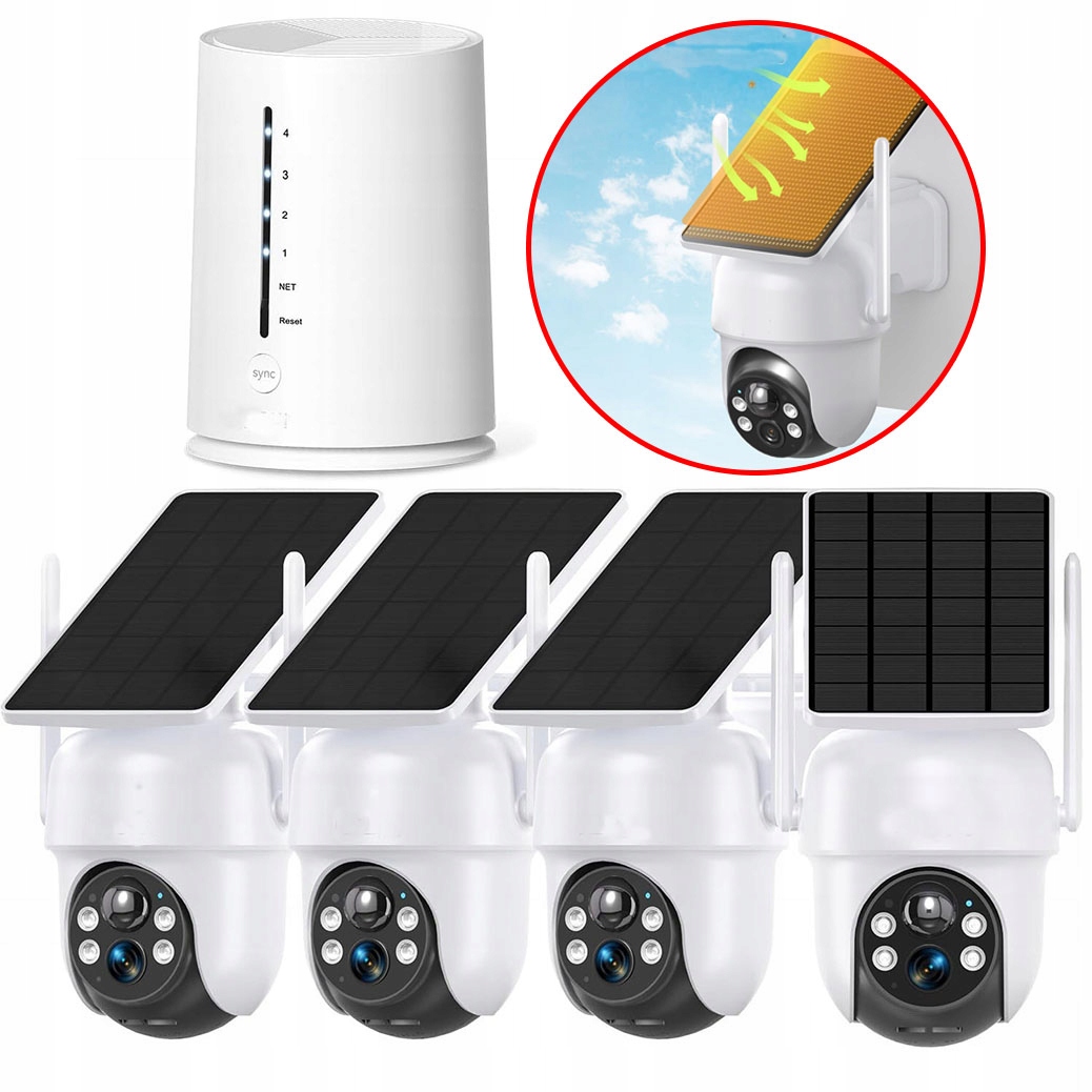 Monitorovací Sada 4 Venkovních Kamer 4MPX Full Hd Wifi Karta Sd 128GB