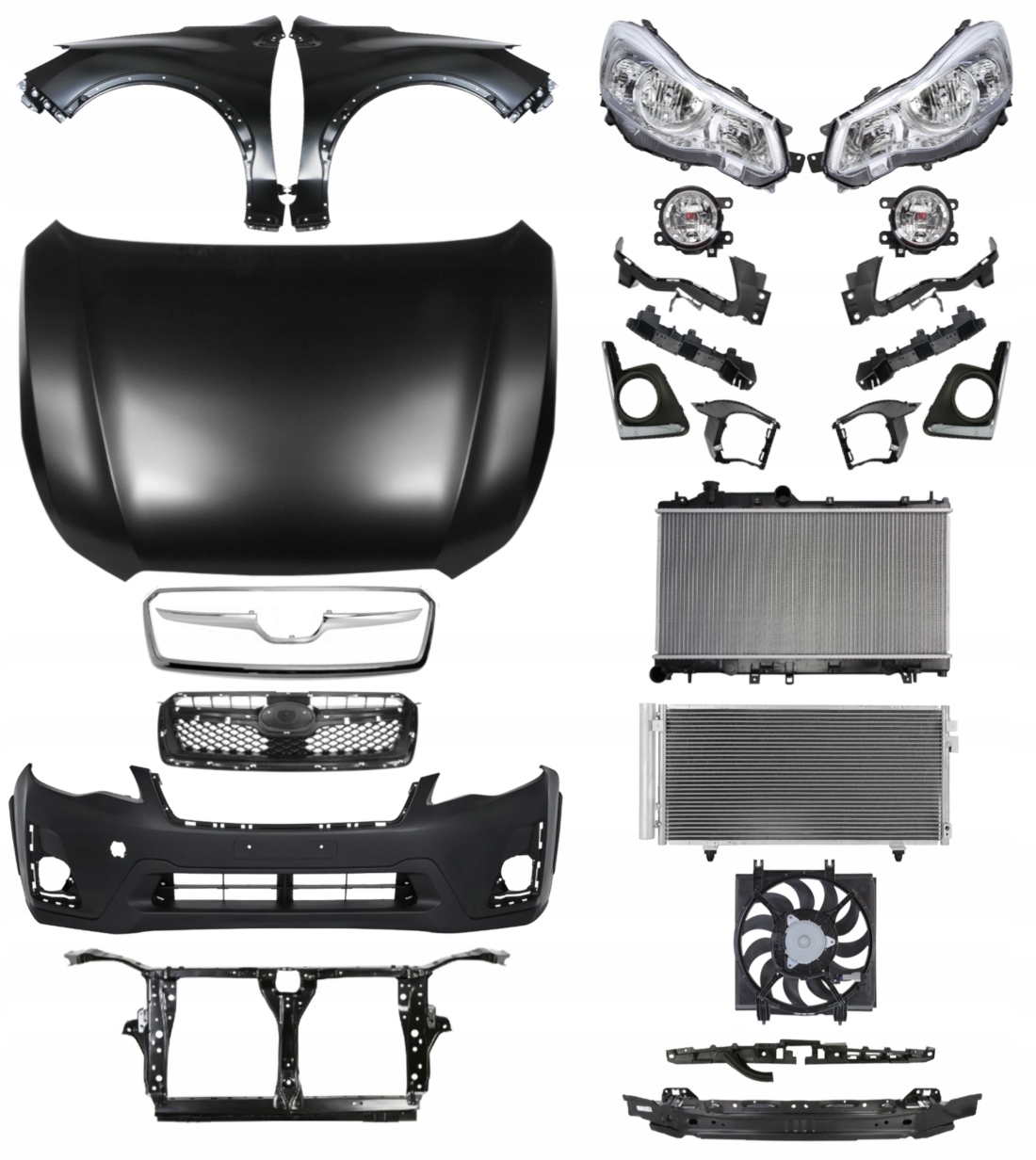 Subaru XV 16- Maska Zderzak Błotnik Pas ZESTAW CZĘŚCI