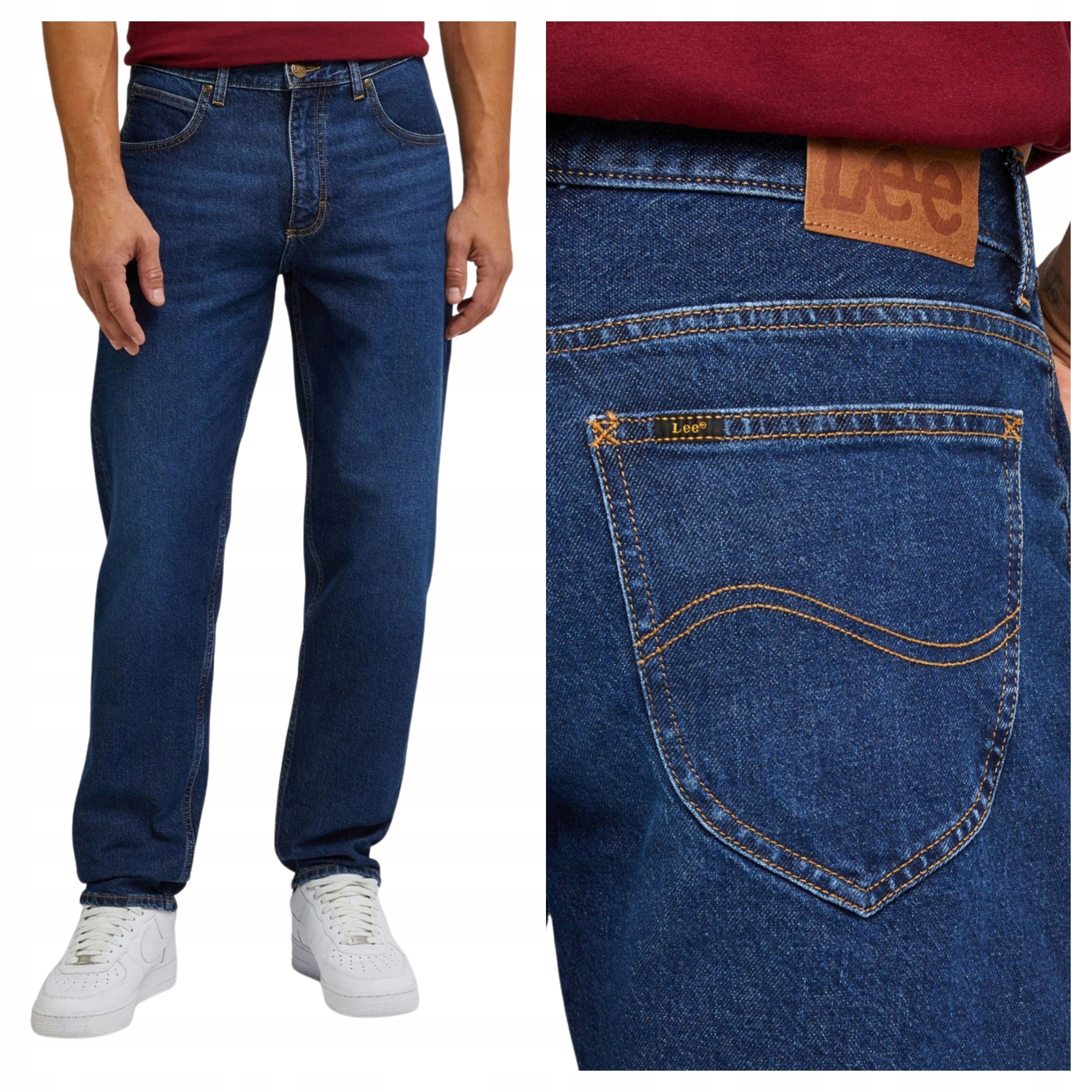 Pánské kalhoty Lee Oscar Jeansové Regular Fit Modré W31 L32