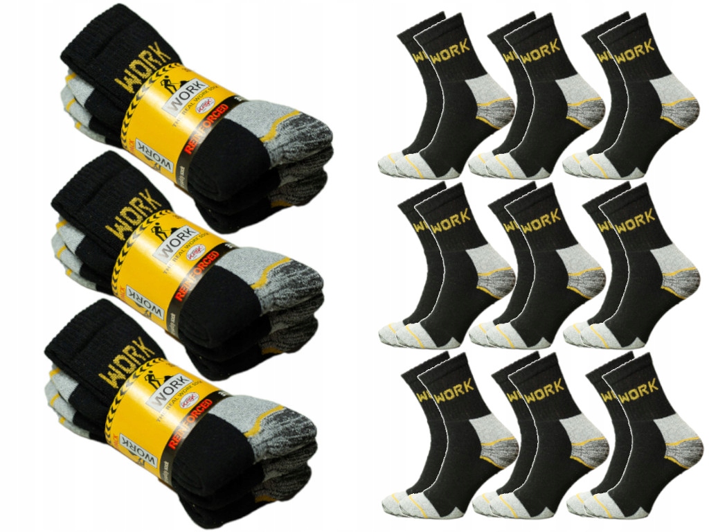 

9x Skarpety robocze Work Eko grube Mocne Pl 38-40