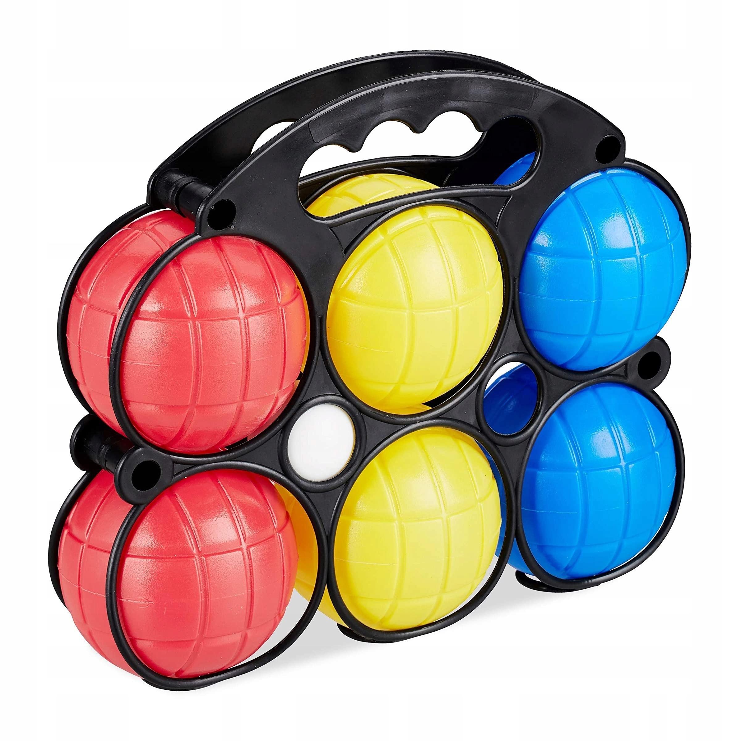 Relaxdays Unisex Game Boccia 6 Balls 3 Colours Garden - docom.com.ua